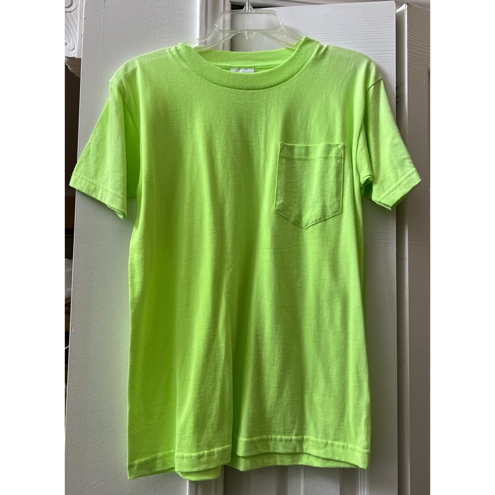 Bay Side Heavy Weight Neon Green Pocket Tee